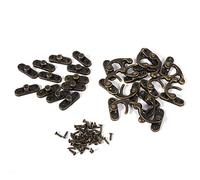 Fdit 12 Pcs Antique Loquet Crochet Moraillon Ton Bronze avec Vis pour boîte à Bijoux en Bois boîte à Bijoux Moraillon Crochet Verrouillage Loquet Antique (à Droite)