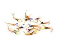 Fdit 12 Pcs Belle Simulation Oiseau DIY Artisanat Oiseaux Arbre Reliure Artificielle Oiseau Décor Artisanat pour Plante Maison De Mariage Jardin Décoration