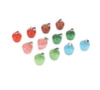 Fdit 12 Pièces Pendentif en Pierre de Cristal, Pendentifs en Pierre D'énergie Naturelle Brillante en Forme de Fruit avec un Bel éclat, pour Bijoux Bricolage Artisanat Collier Bracelet