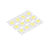 Fdit 12 Puces LED Rondes, Source de Lumière COB 5 W 15 à 17 V avec Substrat en Aluminium, Lampes de Bricolage, Projecteurs, Plafonniers pour la Décoration de Bureau à Domicile (lumière blanche)