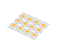 Fdit 12 Puces LED Rondes, Source de Lumière COB 5 W 15 à 17 V avec Substrat en Aluminium, Lampes de Bricolage, Projecteurs, Plafonniers pour la Décoration de Bureau à Domicile (Lumière chaude)