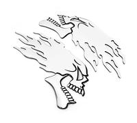 Fdit 2 PCS Autocollant de Réservoir de Carburant de Moto, Autocollant de Protection Solaire Imperméable de Crâne de Flamme 150x65mm en Plastique Flexible Peel and Stick Graphiques de (Un (argent))