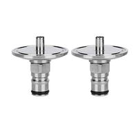 Fdit 2 pièces en Acier Inoxydable Homebrew Keg 1.5in Tri-Clamp to Ball Lock Post Adaptateur Accessoires de Brassage Pratiques avec Joint en Silicone