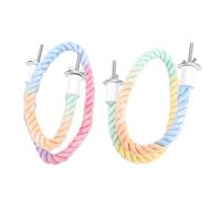 Fdit 2 Pièces Perchoir en Corde, Support de Cage à Perroquet Pliable de 60 Cm Support de Perche en Corde à Oiseaux de Couleur Dégradée pour Petits Perroquets, Perruches, Tourtereaux