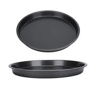 Fdit 2 Pièces Plateau à Pizza Plateau à Pizza Ensemble de Feuilles de Casseroles de Cuisson en Acier au Carbone Antiadhésives pour Boulangerie de Cuisine avec Conception de (30,5 cm / 12 pouces)