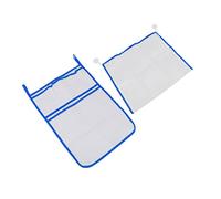 Fdit 2 Pièces Porte-Jouets de Baignoire en Maille Ensemble de Sac de Filet de Rangement de Grande Capacité avec Crochet à Ventouse Accessoires de Salle de Bain pour Bébé en Polyester Écologique (BLUE)