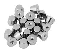 Fdit 20 Ensembles de Rivets à Tête Plate 10mm X 7mm, Matériau en Cuivre avec Surface Galvanisée pour la Décoration de Sacs, Chaussures et Vêtements (SILVER)