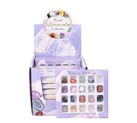 Fdit 20 Pièces Calendrier de L' de Noël Compte à Rebours Jouet Cristal Naturel Agate Pierre Roches Minéraux Fossiles Boîte Aveugle avec 20 Minerais Mélangés pour Enfants Passionnés de