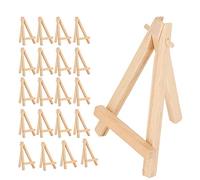 Fdit 20 Pièces Mini Chevalets de Peintre Petits Chevalets en Bois Supports D'affichage Pliables en Forme de A avec Surface en Pin Naturel pour Peintures Artistiques Salle de Classe