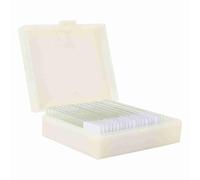 Fdit 20pcs Spécimeurs Bactériens Microbiologiques Biologie Microscope Tranches Spécimen de Laboratoire avec Boîte en Plastique à L'épreuve des Chocs
