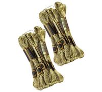 Fdit 24 Pièces Fil à Broder pour Point de Croix en Coton et Polyester, Lustre Métallique, Résistant à la Lumière, 8m/pièce