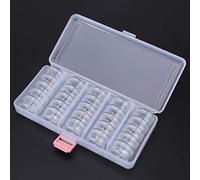 Fdit 25 Boîtes de Rangement Transparentes en Plastique pour Perles de Bijoux, Petites Boîtes Rondes avec Compartiment Rectangulaire, Idéales pour le Nail Art, les Paillettes, les