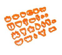 Fdit 25 Pièces Emporte-pièces en Argile Polymère Moules de Boucles D'oreilles en Argile en Plastique de qualité Alimentaire Styles Assortis Bord épais avec Large Base de Lissage pour la (ORANGE)
