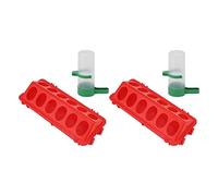 Fdit 2set Flip Top Poulet Feeder et Dispensateur d'eau avec Couvercle D'éclaboussure, Grande capacité pour Les Oiseaux de Volaille (L Abreuvoir 140ML)