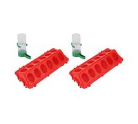 Fdit 2set Flip Top Poulet Feeder et Dispensateur d'eau avec Couvercle D'éclaboussure, Grande capacité pour Les Oiseaux de Volaille (M Abreuvoir 90ML)