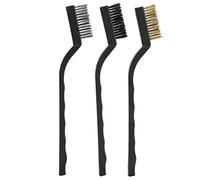 Fdit 3 pcs Mini Brosse Métallique Poignée Courbée Brosse De Maçonnerie Brins De Fil pour Le Nettoyage du Tronc d'arbre Burr Bonsai Brosse Outil De Nettoyage De Jardin
