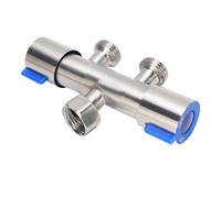 Fdit 304 Splitter de Tuyau de Jardin en Acier Inoxydable, Séparateur de Robinet à Double Sortie G1 / 2 Feme Feme, adapté aux Robinets de Toilettes et aux Mini Chauffe-eau