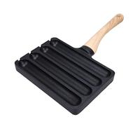 Fdit 4 Fentes Saucisse Grilla Pan Aluminium Alliage Uniforme Chauffage Anti-hot-dog Anti-bâton pour Cuisine à la Maison, Compatible avec la Cuisinière, Poignée de Bakélite pour le
