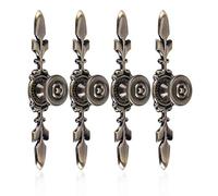 Fdit 4Pcs Poignées de tiroirs Vintage Style en alliage de zinc Bouton traction de Meubles Tiroir Armoire Placard Armoire avec Vis Décoration maison(Green bronze)