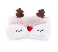 Fdit 5 Couleurs Masque de Sommeil Masque de Couchage de Couverture Mignon Lisse pour Les Yeux Christmas Cerf pour Maison Voyage(Renne)