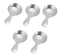 Fdit 5 Pièces Cuillère à Glace en Acier Inoxydable 304 Cuillère à Dessert à thé Mini pour Glace thé Dessert avec Bords Arrondis Lisses Lavable au Lave-vaisselle (SILVER)