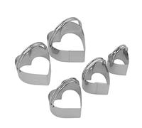 Fdit 5 Pièces Emporte-pièces Ensemble D'Emporte- Ronds Emporte- en Acier Inoxydable Outils de Cuisson avec Poignée pour Bricolage Biscuits Gâteaux Pâtisseries (cœur)
