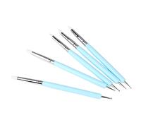 Fdit 5 Pièces Outils de Sculpture en Argile, Outil de Modélisation de Stylet à Bille à Double Tête avec Embouts en Caoutchouc Souple, pour la Décoration de Gâteaux de Sculpture D'art (BLUE)