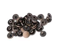 Fdit 50 Ensemble de Boutons Pression en Laiton Pur Boutons Pression pour Bagages Vêtements Tentes Sacs à Main 3 Tailles 10 Mm 12,5 Mm 15 3 Couleurs Argent Bronze Noir avec un Design (12,5)