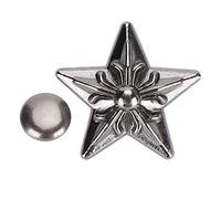 Fdit 50 Ensembles de Rivets étoiles pour l'artisanat du Cuir, Kit de Goujons de Rivets étoiles Bricolage 16mm pour vêtements Sacs Chaussures Rivet Artisanat