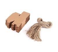 Fdit 50pcs Kraft Paper Favor Boîtes, avec Corde de Chanvre Rétro élégant Boîtes-cadeaux de Bonbons de Mariage pour les Faveurs de Fête Occasions Festives