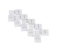 Fdit 5Pcs L Forme 4 Broches 10mm Connecteurs d'angle sans soudure Adaptateurs pour RGB 5050 LED Strip Lights RGB Solderless LED Bande de bande lumineuse Connecteurs d'angle à 90 degrés