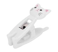 Fdit 6pcs Cat Cat Clips, Clips de Ressort en Métal avec des Bandes Non Glissantes Handle pour Suspendre les Vêtements de Nourriture Sac de Nourriture et Organisation de Documents (WHITE)
