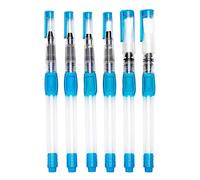 Fdit 6PCS Pentes à Brosse à Aquarelle pour les Enfants, Stylos à Brosse à Eau Ensemble avec Pointe en Nylon, Fuite de Fuite Facile à Utiliser, Idéal pour la Peinture Scolaire (BLUE)