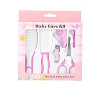 Fdit 6Pcs Trousse de Toilette Bébé Pratique Quotidien Bébé Nail Clipper Ciseaux Brosse à Cheveux Peigne Manucure Soins pour Nouveau-Né Infant Toddler Enfants Rose et Bleu(Rose)