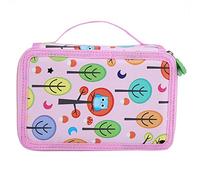 Fdit 72 Machines à sous Oxford Tissu Crayon Étui au Porte-Stylo Organisateur avec 4 Couches et Poignée Portable pour Les étudiants des étudiants (Pink)