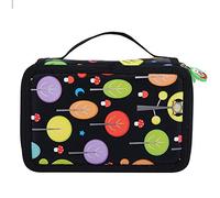 Fdit 72 Machines à sous Oxford Tissu Crayon Étui au Porte-Stylo Organisateur avec 4 Couches et Poignée Portable pour Les étudiants des étudiants (Black)