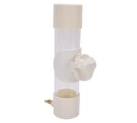 Fdit Abreuvoir Automatique pour Oiseaux, Distributeur de Boisson monté sur Cage de 200 ML pour Petits Perroquets Calopsittes Perruches Tourtereaux PS Acrylique Transparent (Haut Plat)