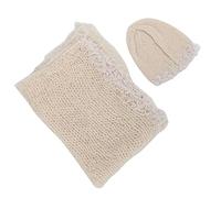 Fdit Accessoire de Photographie de bébé Nouveau-né, Ensemble de Chapeau Mignon pour des Souvenirs Inoubliables, adapté à la Séance de Photographie de bébé de 0 à 1 Mois (Chapeau + châle)