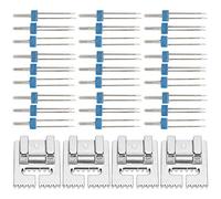 Fdit Accessoires pour Machine à Coudre, 18 Aiguilles Doubles et 4 Pieds-de-biche pour Coutures Décoratives, avec Construction en Acier Inoxydable pour Plus de durabilité