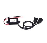 Fdit Adaptateur de Chargeur USB, 3A DC 12V à 5V, Double Module Convertisseur USB, Stabilisateur de Tension avec Sortie 3A pour Le Chargement de Téléphone de Voiture et de Moto