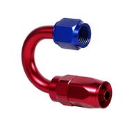 Fdit Adaptateur Pivotant d'extrémité de Tuyau de Carburant de Course AN6, Durable pour Refroidisseur D', Bleu et Rouge, 180 Degrés (AN6-180°)