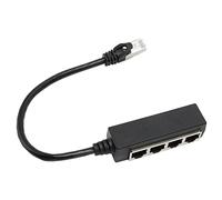 Fdit Adaptateur Répartiteur RJ45, Branchement et Débranchement Pratiques pour 4 Câbles Réseau, pour Protéger Les Interférences de Signal