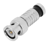 Fdit Adaptateur RF de Connecteur Mâle BNC de qualité Supérieure pour Systèmes de Vidéosurveillance RG59, 10 Adaptateurs BNC Coaxiaux à Compression pour Transmission de Signal Haute Fréquence,
