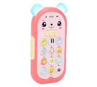 Fdit Adorable Jouet de Simulation de Téléphone avec Anneau de Dentition Souple, Volume Réglable et Effets de Lumière pour Bébés à Partir de 6 Mois, Jouet de Téléphone Portable pour Apprendre ((rouge))