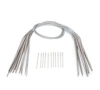 Fdit Aiguilles à Tricoter Circulaires, Ensemble D'Aiguilles à Tricoter en Acier Inoxydable de 11 Tailles avec Pointes Lisses, Aiguilles à Fil Professionnelles pour Débutants et Projets (120cm)