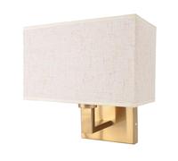 Fdit Applique Murale à Abat-jour en Lin, Finition or brossé, Lampe Murale Moderne, Taille Parfaite, Installation Facile, Largement Utilisée, Abat-jour en Lin à Brancher sur Cordon,