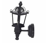 Fdit Applique Murale LED Miniature Noire pour Maison de Poupée 1:12, Applique Murale élégante Simulée pour Jardin, Matériau écologique en Métal et Verre pour Scène de Maison de Poupée