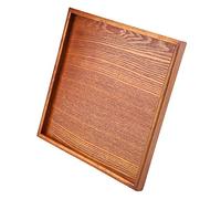 Fdit Assiette en Bois de Plateau de thé Premium avec Bords Surélevés pour une Prise Facile, pour les Desserts à thé, des Restaurants à Domicile, Brun 20 * 20 Cm (30 * 30cm)