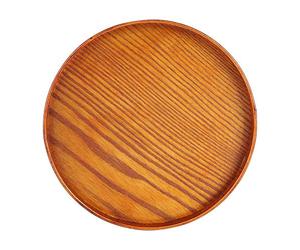 Fdit Assiette en feuille de palmier Plaque de service en bois rond à thé Dessert de fruits Gâteau Snack Bonbons Bols pour la maison et pour la restauration(24cm)