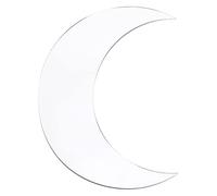 Fdit Autocollant Mural en Forme de Lune Miroir de Phase de Lune Decal L'art Mural Acrylique pour le Salon du Bureau à Domicile avec Facile à Appliquer sur des Surfaces Lisses (SILVER)